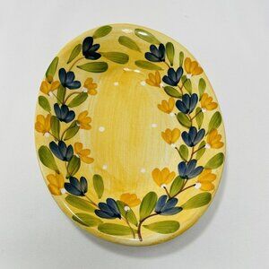 Vintage California Pantry Oval Butter Dish Tray Plate Bowl Flower Spring Summer